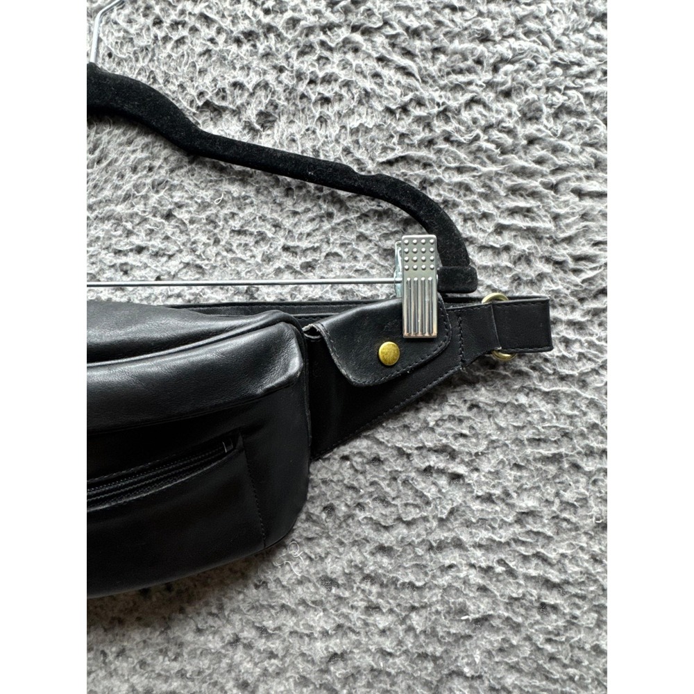 Vintage Coach Canteen Leather Waist Pouch Belt Bag Fanny‎ Pack Black Unisex - Picture 5 of 12